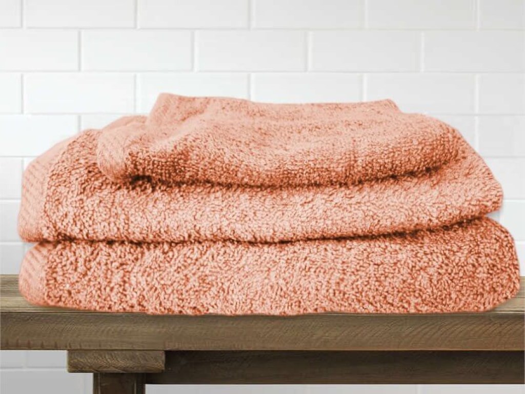 Σετ Πετσέτες Μπάνιου Βαμβακερές Ροδακινί Γαρύφαλλο | Γαρύφαλλο - Λευκά Είδη